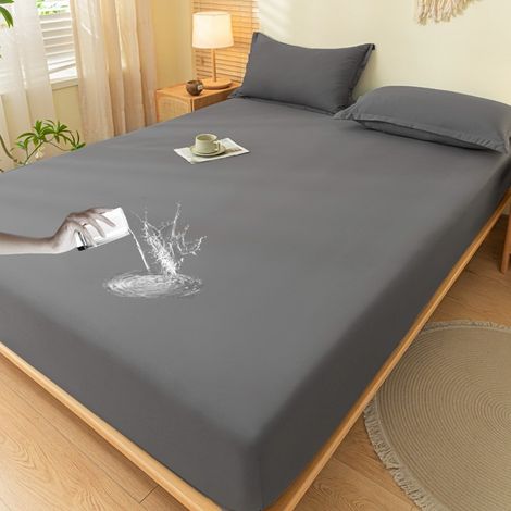 Housse de protection unie imperméable pour matelas, protège-matelas antidérapant anti-urine, housse de lit adaptée aux matelas Simmons pour hôtel et maison (1/4)