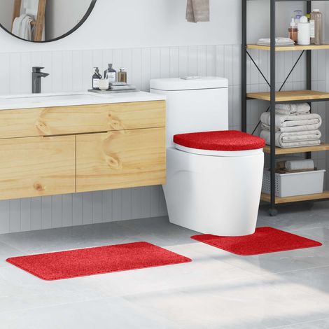 Ensemble de tapis de bain antidérapants 3 pc Rouge 50 x 80 cm (1/5)