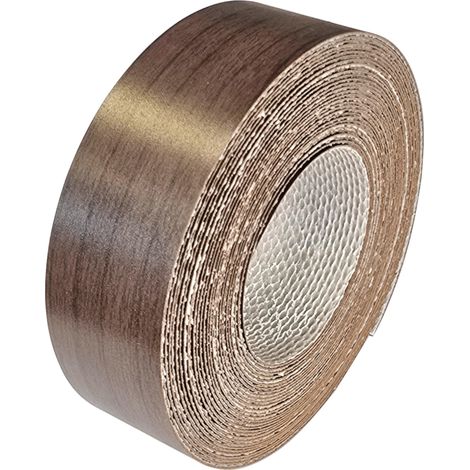1x Bande de Chant Thermocollant 21mm x 5m Epaisseur 0,50mm Mélaminé Facile à Appliquer Bricolage Étagère Meuble Panneau Bois Durable, wengé 2 (1/4)