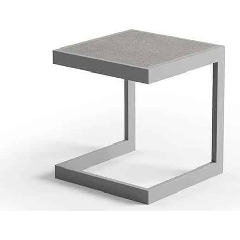 Table basse en aluminium gris Grenade 40x40 zumm de Homms (1/5)