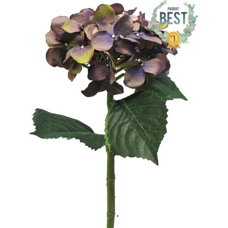 Hortensia artificiel en branche, H 48 cm Lavande - BEST - couleur: Lavande
