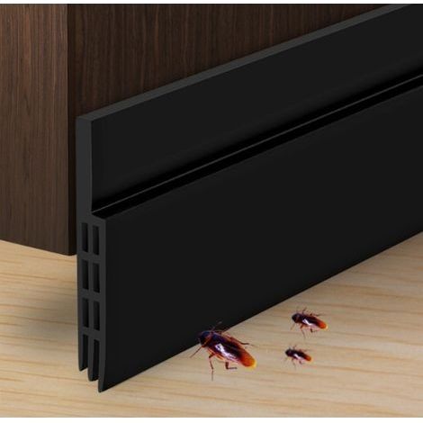 Paraspifferi nero per porte esterne/interne, guarnizione sottoporta, guarnizione per porta, antiforfora (1/5)