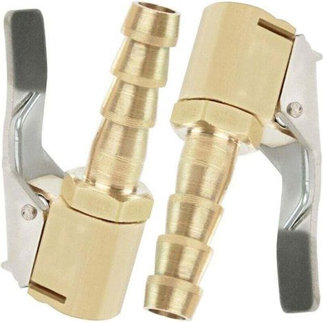 Boquilla de inflado de 2 piezas, boquilla para inflar neumáticos de coche, boquilla infladora con clip, adaptador conector de abrazadera de válvula de inflado, para válvulas de neumáticos, latón, 8 mm