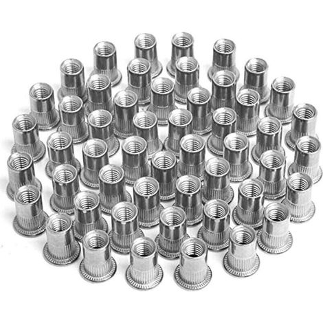 100 pices crou Sertir M4 M5 M6 M8,crous de Rivet Insert Filet,crous Sertir en Acier Inoxydable,Utilis pour Rparer l\'artisanat de Dcoration de Meubles (1/4)