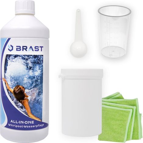 BRAST All in One Wasserpflege Set 5tlg für Pool-Anfänger mit ausführlicher Deutscher Anleitung Made in Europa
