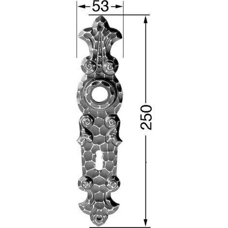 HS ROWE SCHEITTER, Langschild 208Z,PZ,E72 sichtbar verschraubt schwarz gehämmert (1/2)