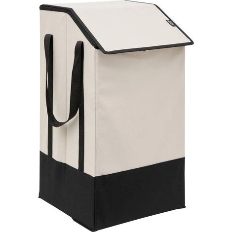 Panier à Linge en Tissu "Bicolore" 45L Beige