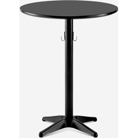 Stehtisch rund 70x105cm schwarz mit Taschenhaken Engys+