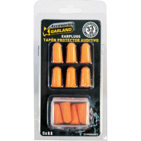 Tapones Oídos Ruido - 5 Pares con Estuche - Garland - Reducción Ruido 33 dB