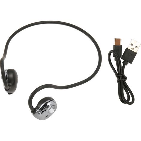 Casque Sport Bluetooth 5.3 à Conduction Osseuse, Écouteurs Ouverts Sans Fil pour Course à Pied, Vélo, Randonnée et Conduite - Gris (1/5)