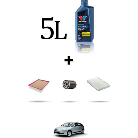 Kit tagliando 3 FILTRI e 5L OLIO compatibile con Citroen C4 2.0 16v 100kw dal 2004 al 2010 (1/5)
