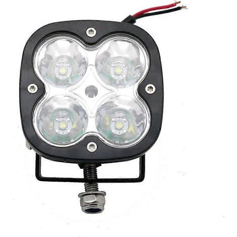 Projecteur LED carré 2 pouces 40 W à faisceau large combiné pour voiture, camion, SUV, quad, UTE et bateau. Lampe de travail LED avec cache jaune. 1 projecteur à faisceau concentré. (1/5)