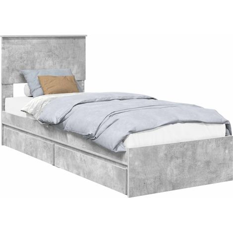 Maison Exclusive - Aufbewahrungsbett Beton Grau 75 x 190 cm Holzw