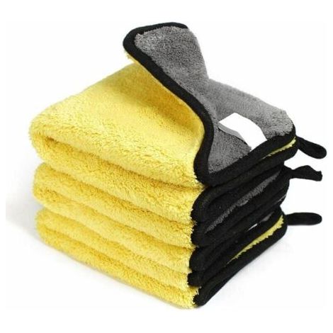 Lot de 3 chiffons de nettoyage de voiture en microfibre, serviettes en microfibre super absorbantes de 1200 g/m² - séchage rapide, réutilisables, adaptées au nettoyage, au polissage de la voiture ou a (1/5)