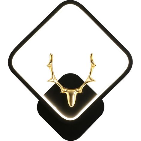 Applique murale carrée à LED, pour une utilisation intérieure, lumière tricolore réglable, 12 watts, convient aux espaces de style moderne tels que les cages d'escalier, les couloirs, les chambres et (1/5)