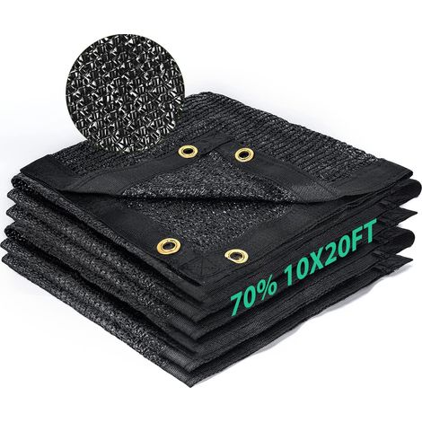 Malla de sombreo resistente al 70%, de 3x6 metros (10x20 pies), fabricada con HDPE y ojales reforzados. Ideal para invernaderos, plantas y pérgolas. (1/5)