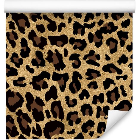 Papier peint cuir doré ocre, or, noir et rouille 50x1000 cm (1/5)