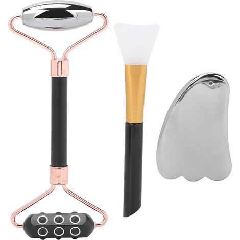 Lot 18 rouleaux faciaux germanium, kit de raclage Gua Sha, planche massage visage + brosse (1/5)