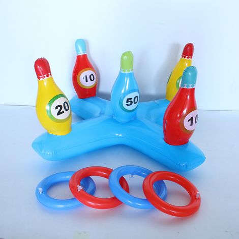 Ensemble de jeu de basket-ball gonflable pour piscine, bouée flottante et jeu de lancer de ballon de plage - Amusement garanti pour les fêtes d'été - Jeux de bataille d'eau (1/5)
