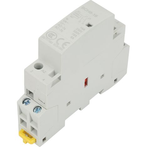 Contacteur secteur domestique 2P 16A 220V/230V 2NO 50/60HZ pour montage sur rail DIN (1/5)