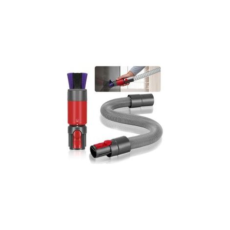 Set mit 2 kratzfreien Bürsten für Dyson Staubsauger, kompatibel mit den Modellen Dyson V7, V8, V10, V11 und V15, inklusive Verlängerungsschlauch. Universelles Zubehör für Dyson Staubsauger. – Crezuo