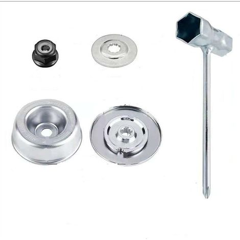 5pcs / Set Pièces et accessoires pour tondeuses pour STIHL FS55 FS56 FS120 FS130 FS130R FS200 FS200R FS250, Haute qualité en métal Lame pour STIHL débroussailleuse Lame Fixation Remplacement Kit