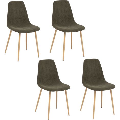 Lot de 4 chaises scandinaves en velours côtelé ROKA (1/4)