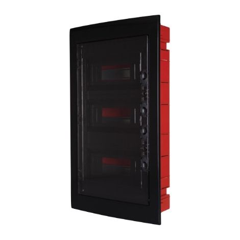 ETTROIT 36-Modul IP40 Unterputz-Elektroverteiler, schwarz mit getönter transparenter Tür - DB110936B (1/2)