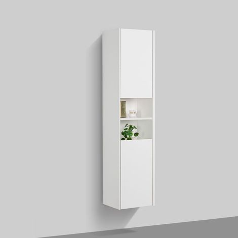 Grande armoire de rangement PALIO hauteur 170 cm blanc mat 40 cm (1/4)