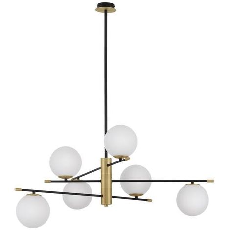 [GEBRAUCHT] B-Ware Nova Luce Pendelleuchte Hängeleuchte GIT G9 LED Gold dimmbar 6-flammig 120x100cm (1/2)