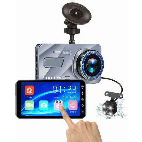 Caméra Dash Cam - Enregistreur Vidéo Voiture Double Objectif - Capteur G - Résolution HD 1080P - Pour Conduite et Stationnement - 1 Pièce (1/5)