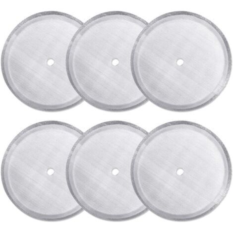 Pair Un ensemble de 6 filtres de rechange pour cafetières à piston de 350 ml, filtres en acier inoxydable, motif à chevrons, filtre à bordure centrale. (1/4)