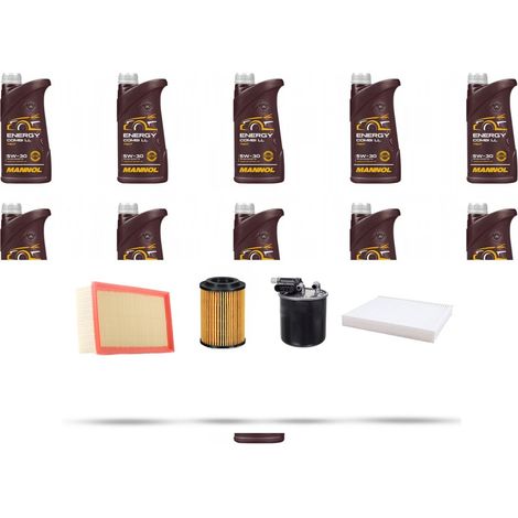 Kit tagliando 4 FILTRI e 11L OLIO compatibile con Mercedes Sprinter II (906) 516 CDI 120kw Dal 2009