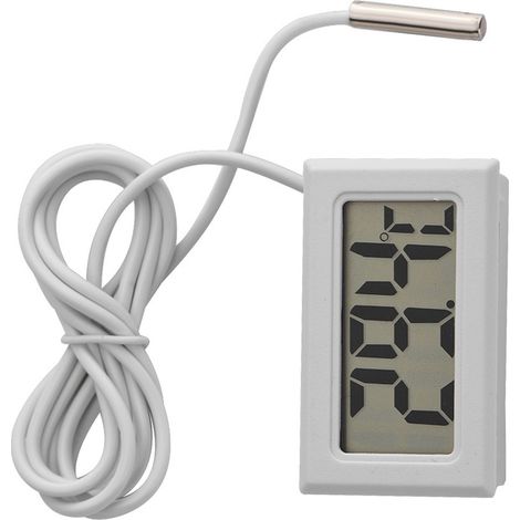 Mini thermomètre numérique LCD blanc avec sonde de 1 mètre pour réfrigérateurs, congélateurs et chambres froides (1/5)