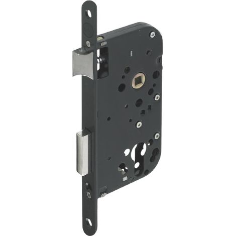 Yale Y60 - Serrure à Encastrer à Cylindre, Réversible, Noir Têtière Bouts Ronds, Axe à 40 mm - pour Porte d'Entrée (1/5)