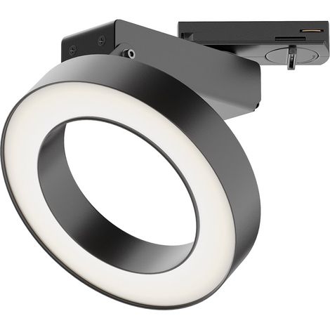 Faretto Per Binario Orientabile Rim In Metallo Nero E Bianco 1 Luce Naturale (1/2)