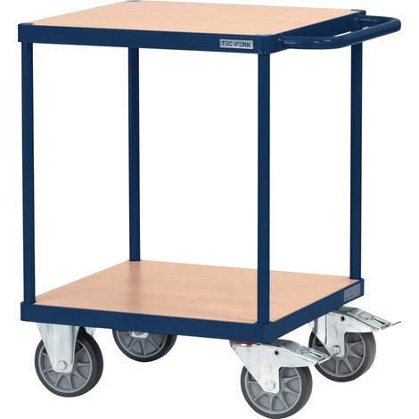 Tischwagen 2 Ladeflächen L600xB600mm saphirblau Trgf.500kg TECWERK (1/2)