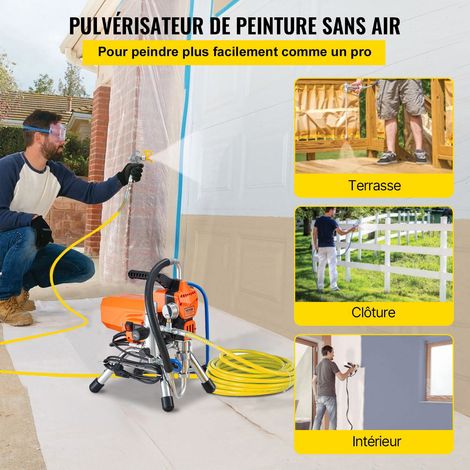 Pulvérisateur sans Air avec Tuyau Haute Pression, Pistolet de Peinture Murale 2200 W, 3000 PSI, 2 L/min, Moteur sans Balais Inclus,… (1/5)