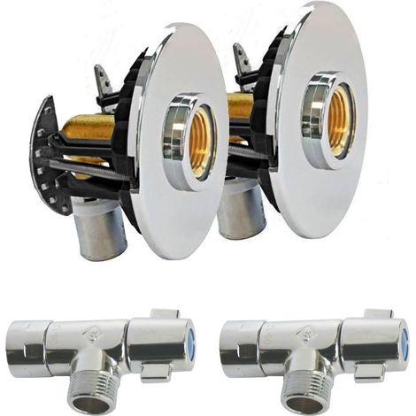 Pack sortie de cloison FIXOPLAC lavabo/évier - raccord coudé multicouche à sertir Ø16 - M 3/8" (12/17) + robinets - Somatherm