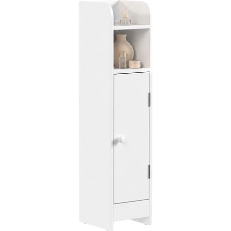 Mobile bagno, slim, salvaspazio, bianco, 18 × 20 × 80 cm, MDF, 5 kg (1/5)