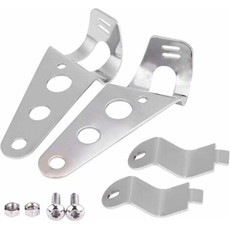 Motorrad-Scheinwerferhalterung, Gabeldurchmesser 28 mm-34 mm, Edelstahl, Silber (1/4)