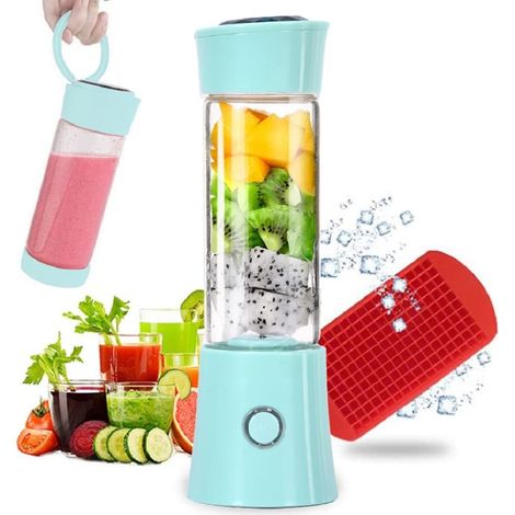 Portable Mixeur Juice Blender, Milk-Shake, Jus de Fruits et Légumes,Mixer,480ml, Sans BPA,Mini USB Blender des Smoothies,100W,pour Sport et Voyage Maison,Noël Cadeaux Femme Homme (1/5)
