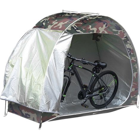 Tente de rangement pour vélos, tissu Oxford 210D imperméable, convient pour 2-3 vélos, grand espace de rangement, design d'accès facile, assemblage requis (1/5)