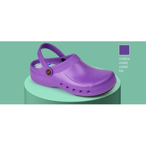 Zuecos sanitarios con celdas antideslizantes en la suela Dian EVA PLUS 37 Violeta (1/2)