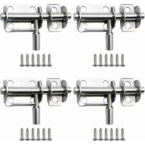 Lot de 2 verrous à barillet de 3,8 cm (1,5 pouce) en acier inoxydable, verrous de sécurité et antivol pour la maison. (1/5)