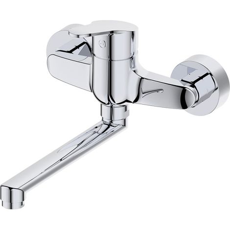 Tecom serie timeless miscelatore per lavello monocomando a muro finitura cromata lucida (1/2)