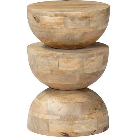 Wooden side table, Sita, Natural, 30x30x45 cm