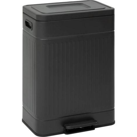 Cestino nova con pedale 2x30l nero 45,5x36,5x67 cm - 5five