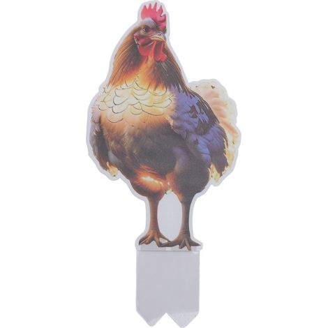 Panneau de cour de poulet de Noël avec piquet en acrylique résistant à l'eau, coq double face, décoration extérieure pour pelouse, jardin, patio, arrière-cour 11,2 x 24 cm/4,41 x 9,45 po (1/5)