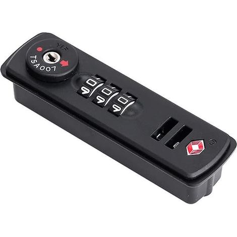 1 X Tsa007 Combinationshänglås for bagage och resväskor 3 sifror (många olika kombinationer) - Noir (1/2)